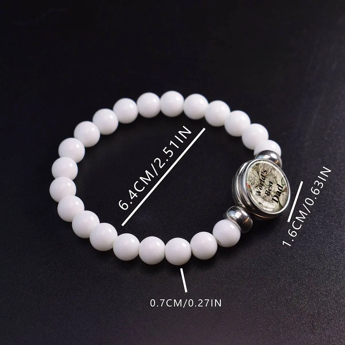 1PC Bracelet with Engraved Sentimental Message Beaded Elastic Wristband Gift Accessory for Daily Wear and Special Occasions