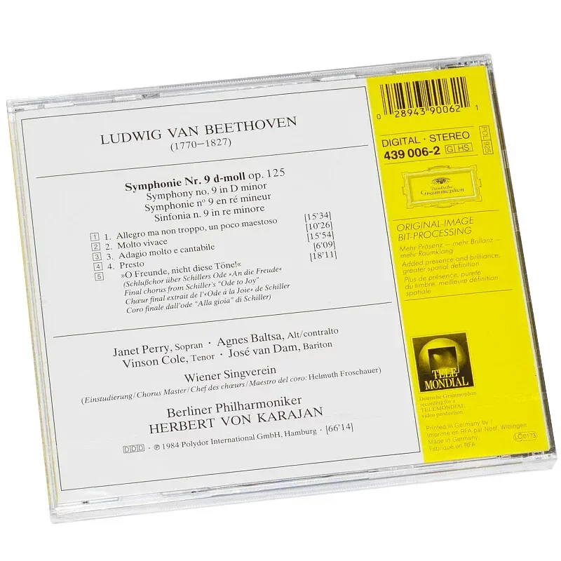 Beethoven Symphony No 9 Karajan CD for DG 4390062 view 2