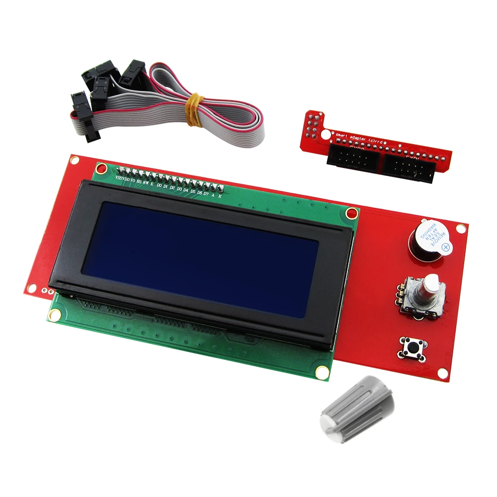 Drop 5sets/lot 3D printer reprap smart controller Reprap Ramps 1.4 2004 LCD control with adapter and cable