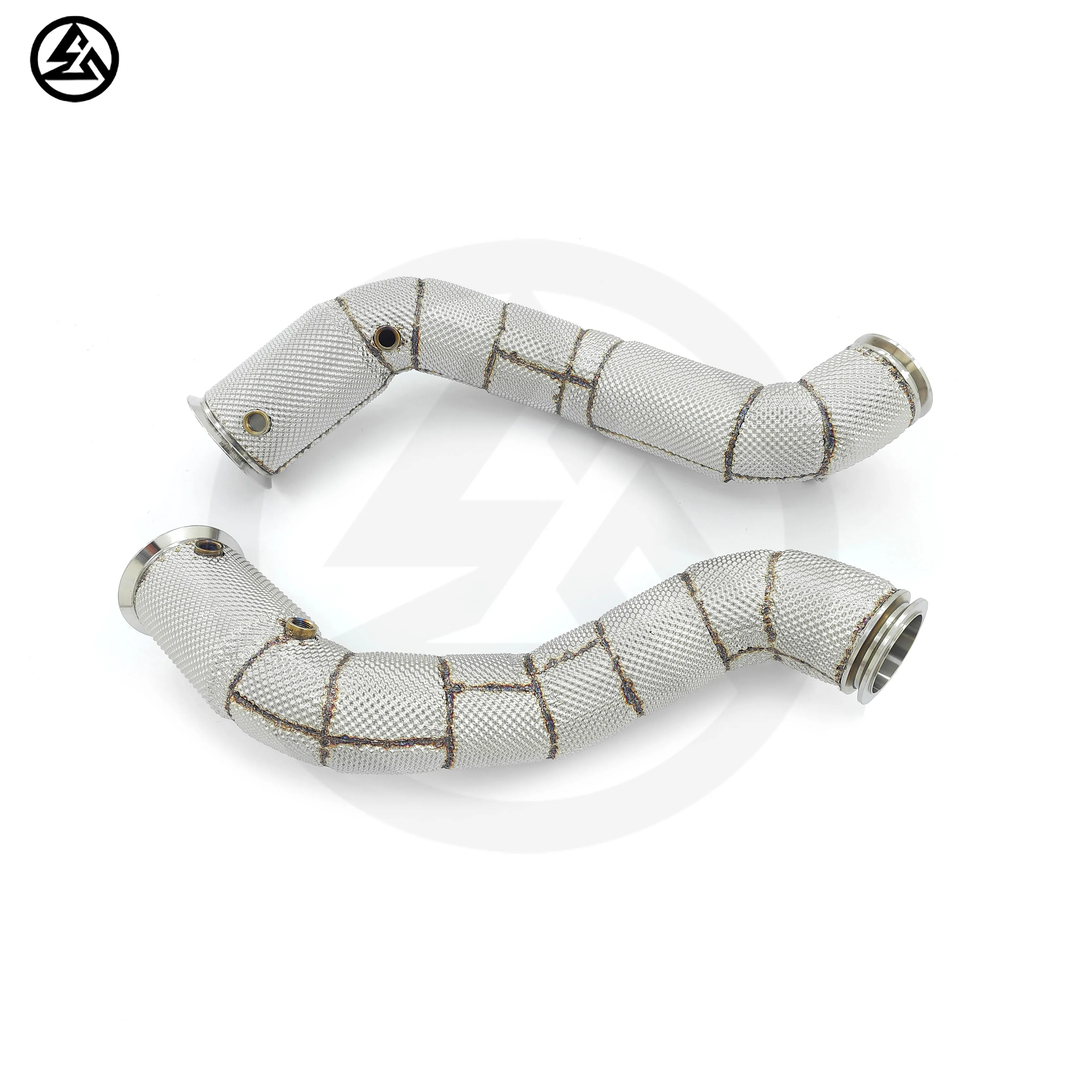 أنابيب سفلية من الفولاذ المقاوم للصدأ للسباق الرياضية لـ Mclaren GT 4.0TT 2018-2023 V8 ماسورة عادم مع أعواد حرارية