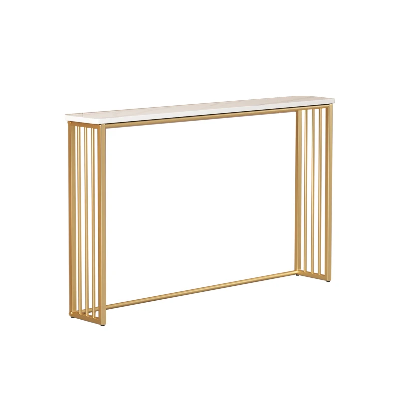 Luxury Gold Narrow Floor Standing Entryway Shelf Multi-Purpose Sofa Back Console Table Storage Organizer for Living Room Table image 6