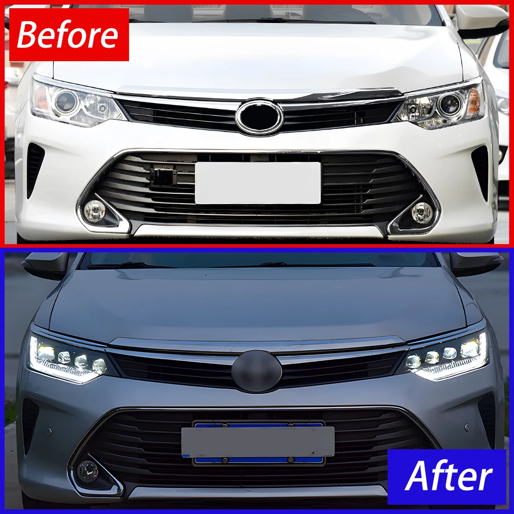 LED Headlight Assembly For 2015-2017 Toyota Camry Upgrade Lens Headlamp With DRL Dynamic Sequential Turn Signal Car Accessories