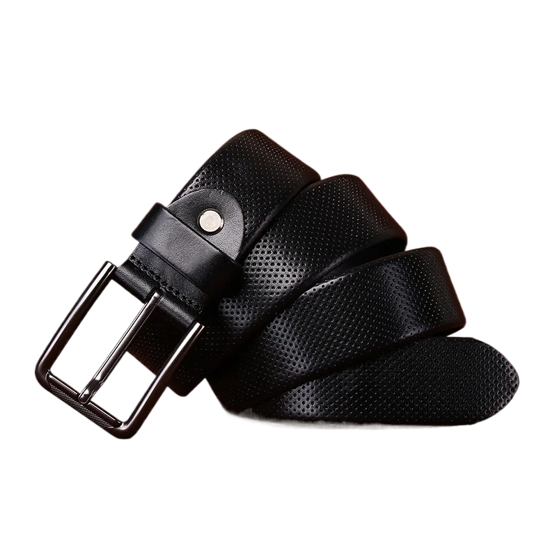 Vintage First-Layer Leather Embossed Belt for Men, Genuine Leather Pin Buckle, Trendy Versatile Casual Belt for Jeans