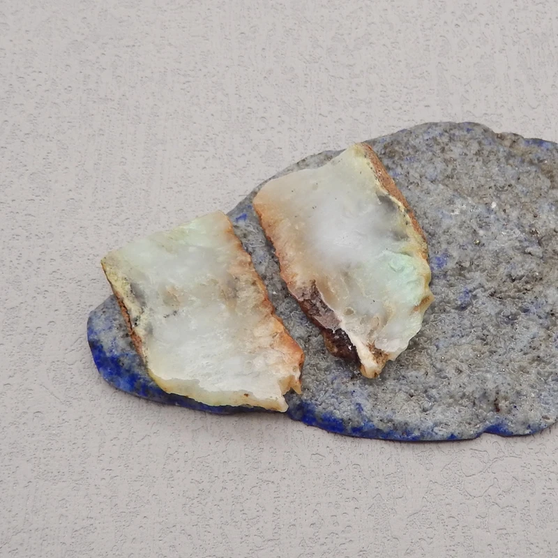 Natural Stone Chrysoprase Nugget Earring Bead,Earrings Accessories For Women,Fashion Jewelry DIY Making 39x25x3mm 12g