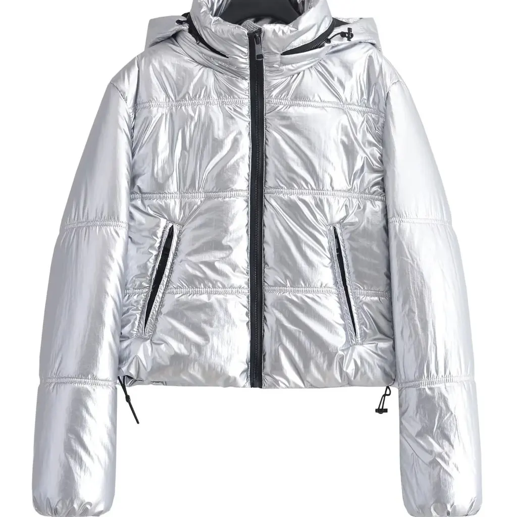 

Glossy Cotton-Padded Jacket European American Style Motorcycle Trendy Thick Warm Short Women's Autumn Winter Coat