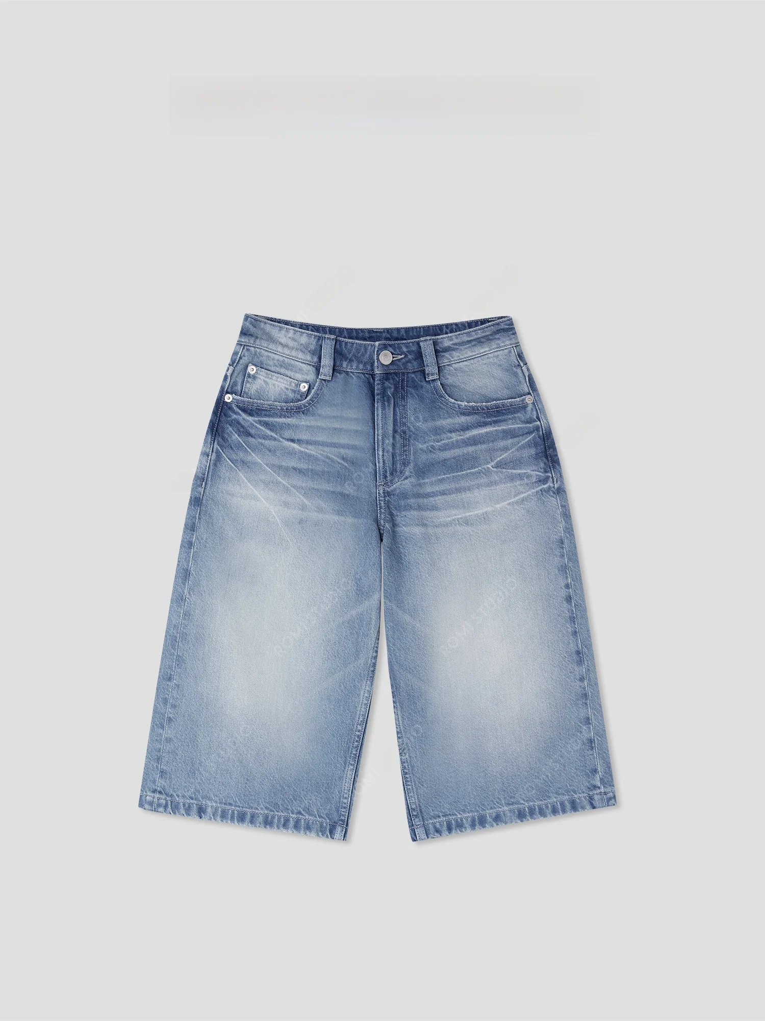 

Джинсы Romi Studio Vintage Denim с высокой талией, широкими штанинами, из хлопка, синие, повседневные, летние, свободного кроя, женские