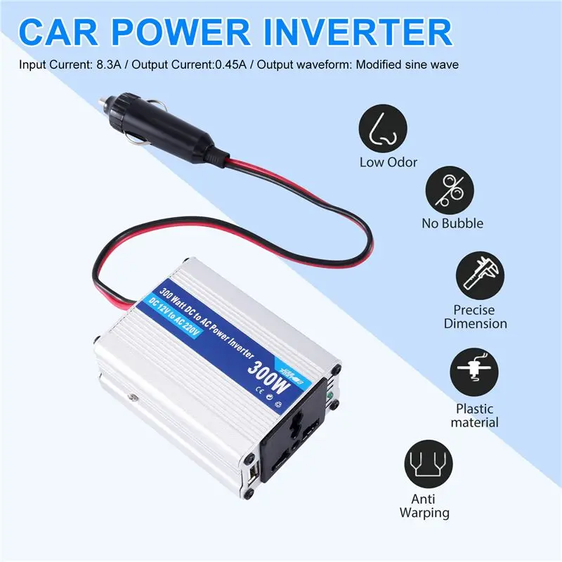 Car Power Inverter Converter 300W Inversor 12 V 220 V Voltage Converter 12V To 220V Inverter 12V 220V Convertidor-T61C
