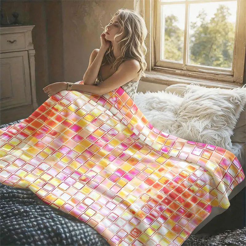 Ancient Chinese Mountain Stream Flannel Blanket Multi-Use for Sofa Office Bed Travel Camping - Warm Relaxing Four Season Coverag