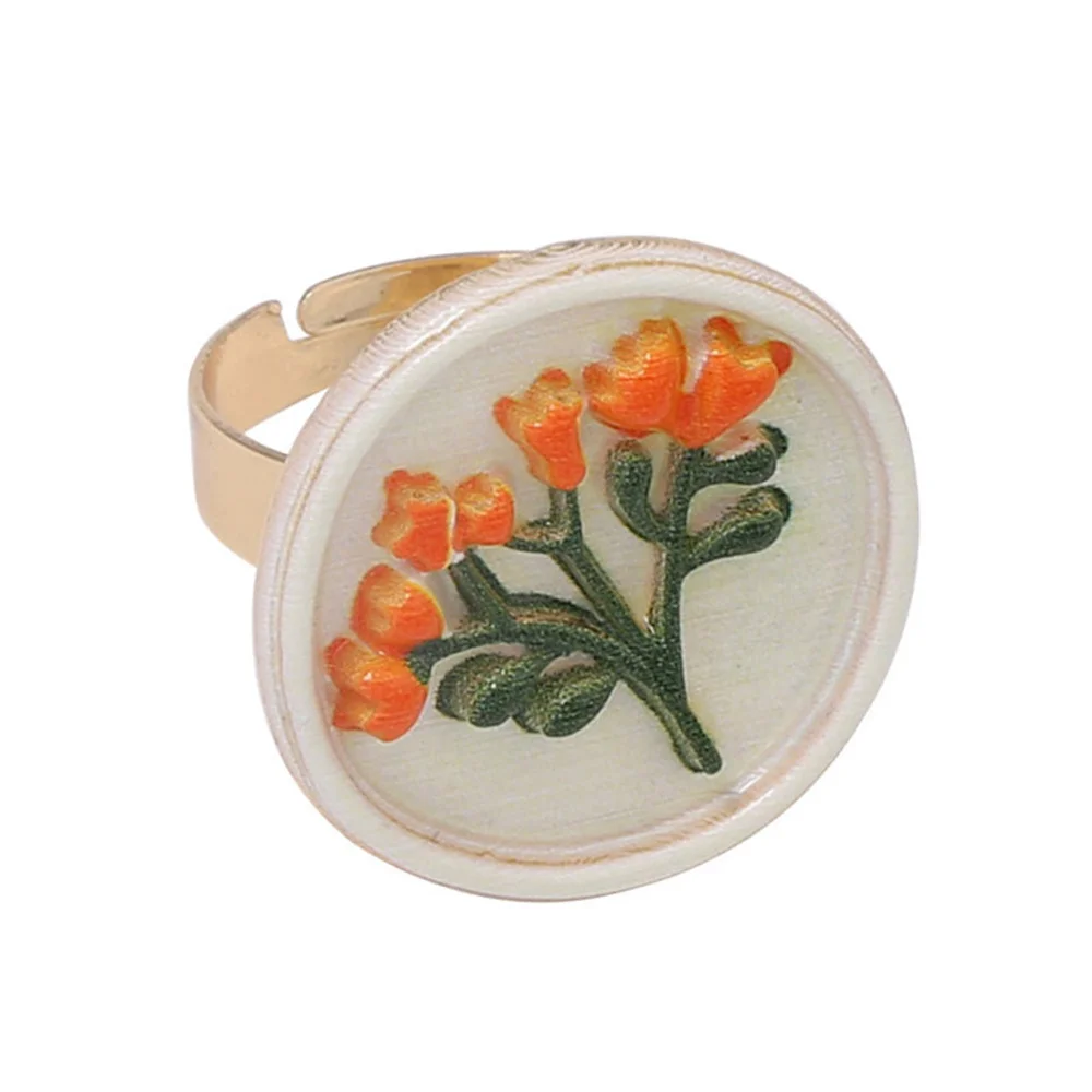 Vintage-Blumen-Relief-Offener Ring, Nischen-Persönlichkeits-Mode, Damen-Style, Zeigefingerring, Accessoires, Schmuck, Geschenke – Detail 7