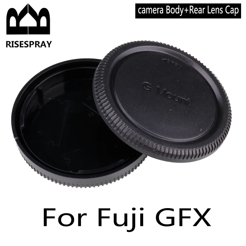 For Fujifilm GFX mount Lens Rear Cap / Camera Body Cap Plastic Black Lens Cap Cover Set for GFX50R GFX50S GFX50SII GFX100S