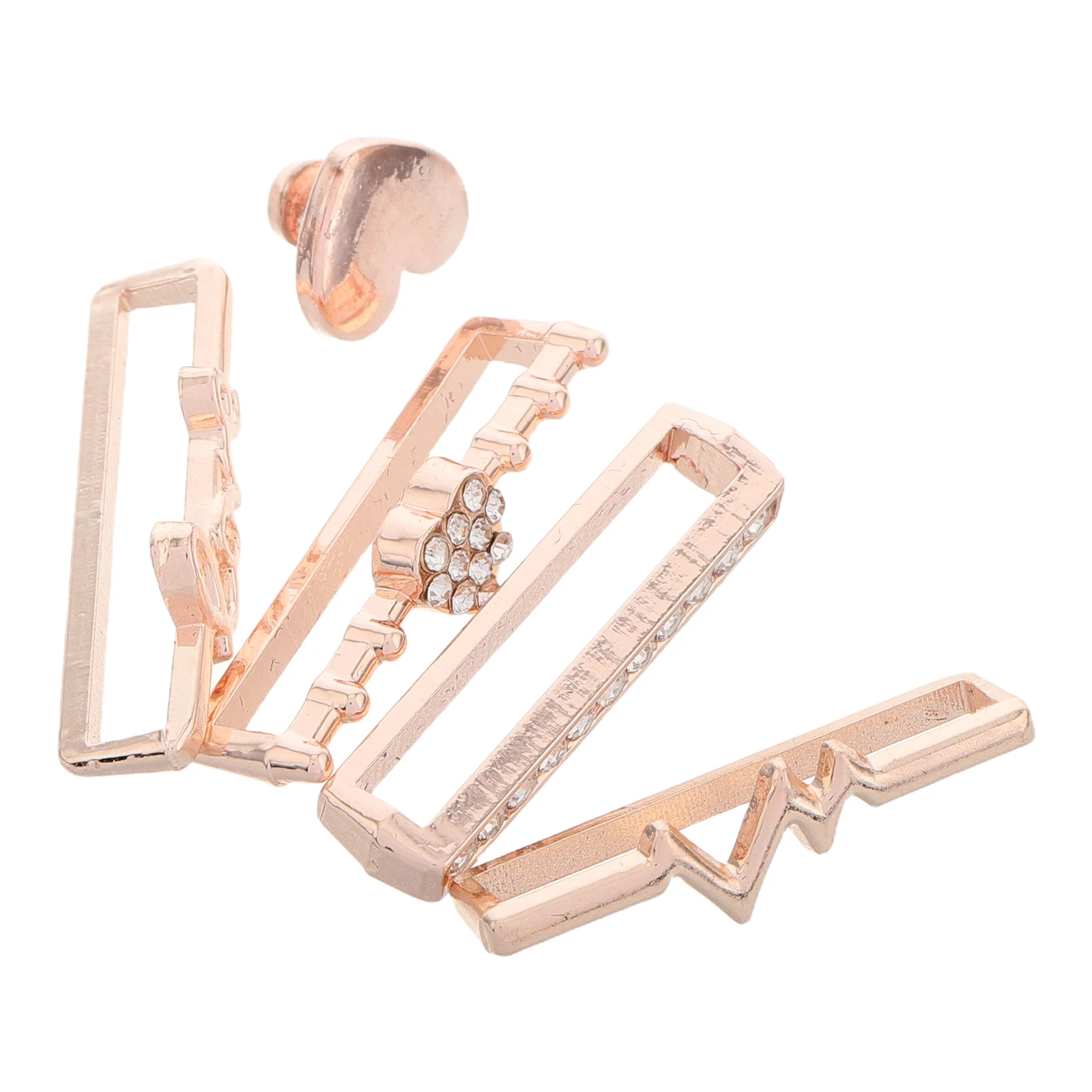 

5 pcs Silicone Watch Band Decorative Rings Heart Clasp for Smartwatch Bands Rose Gold Stylish Durable Easy Installation