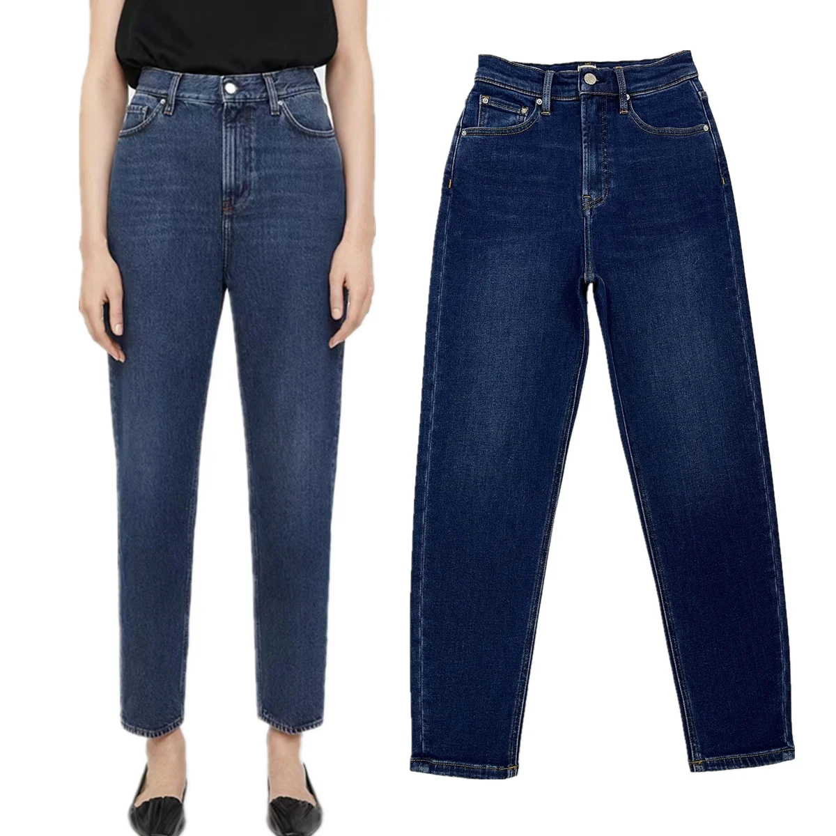 

Jenny&dave 2026 Nordic Winter Fleece Jeans Velvet Navy Blue High Waist Jeans Women's Warm Jeans Women's Denim Pants Woman Clothe