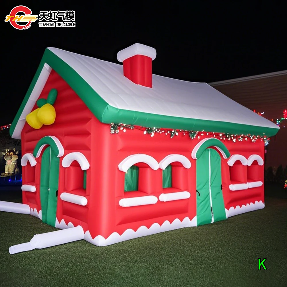 

Fast Air Shipping Giant Santa House Christmas Inflatable Decoration / Inflatable Santa's Grotto House Xmas House with Blower