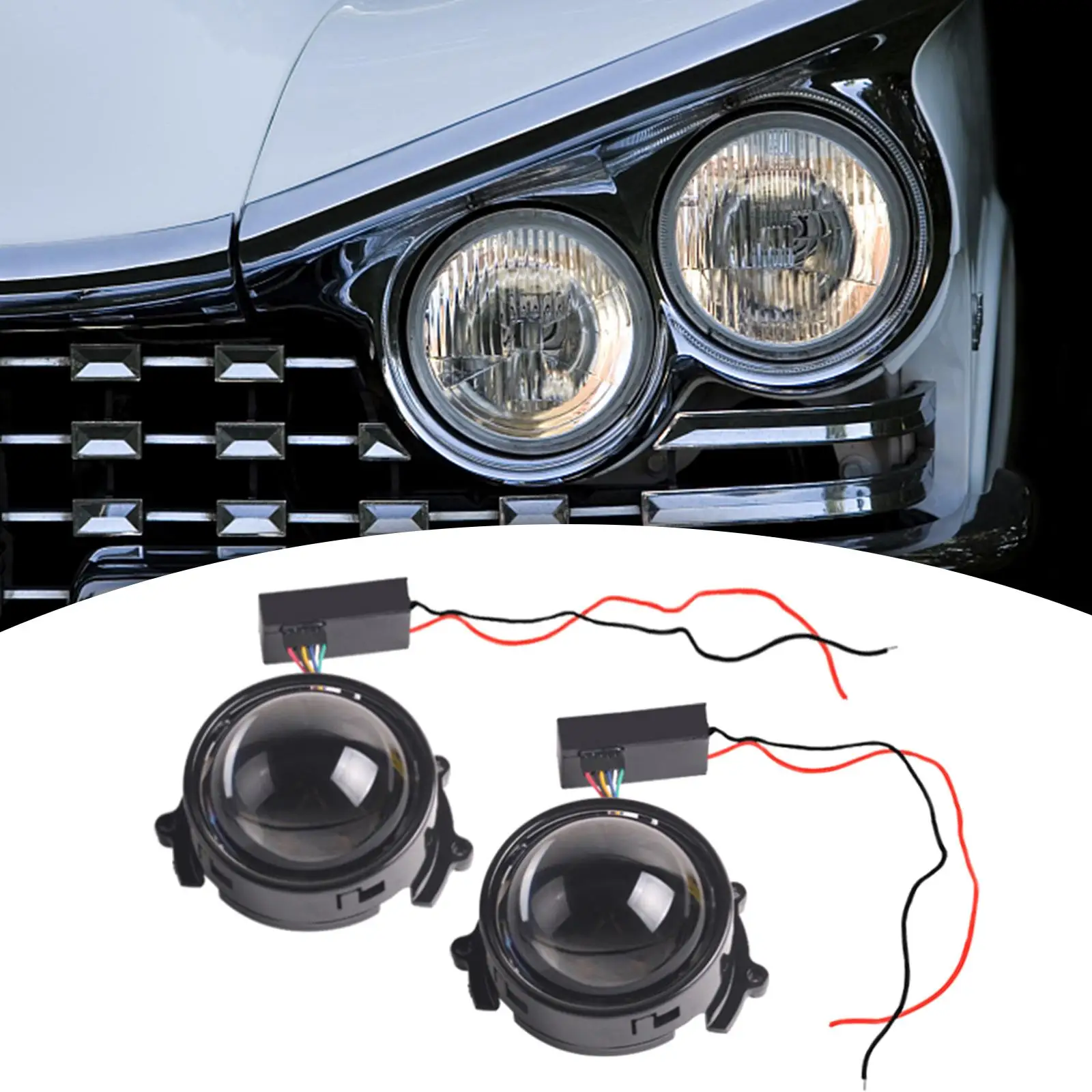 2 Pieces Generic LED Dynamic Eyes Lights Easy to Use Assembly for Cars