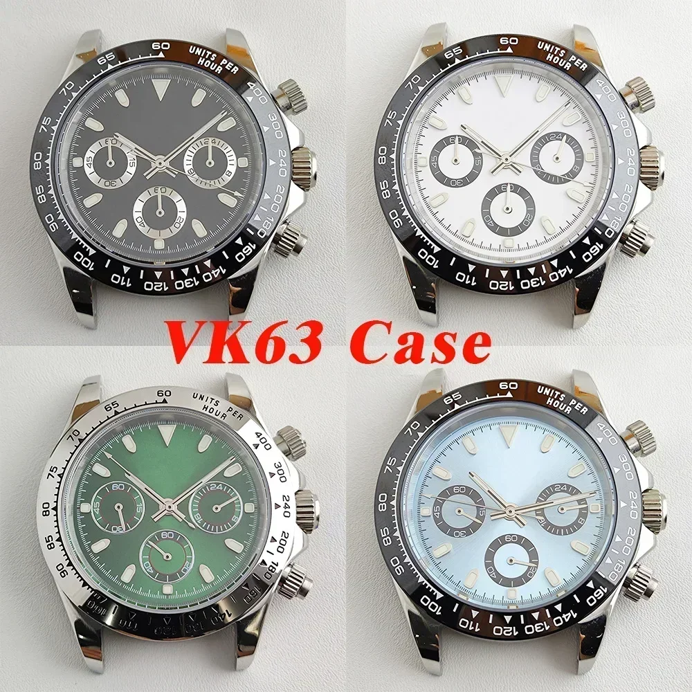 VK63 Case 39mm Men's Watch Quartz Watch S Dial Chronometer Panda Dial Suitable for VK63 Movement Watch Repair Tool NEW DIY