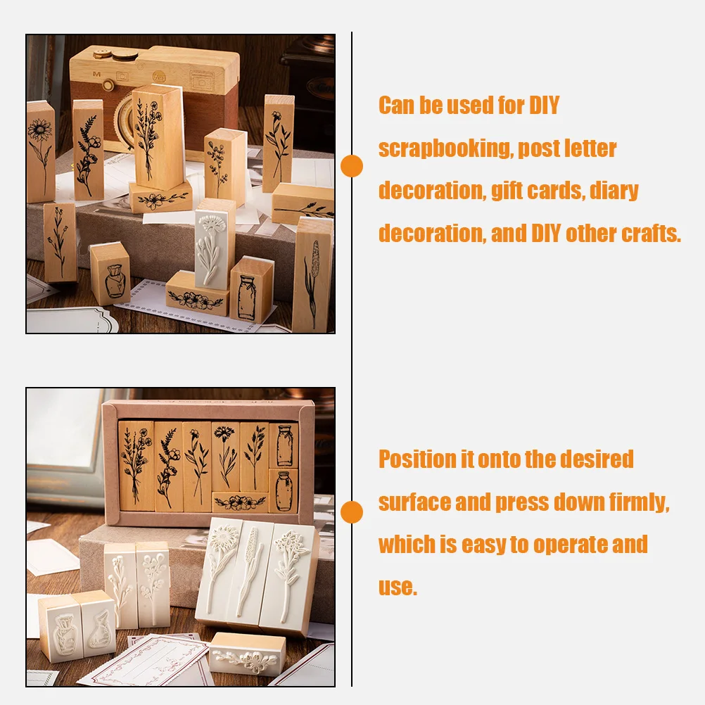 

1 Set Plants Pattern Wooden Stamp For Diy Scrapbooking Journal Crafts Decoration Retro Wood Stamps Decorative Diy Scrapbook