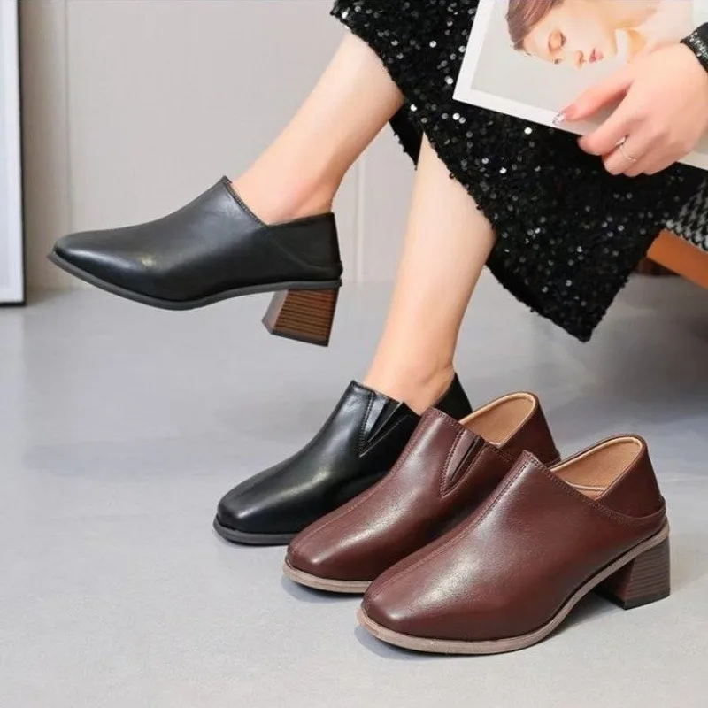 

Новинка 2023 года, женские модные ботильоны, женская обувь на высоком каблуке на толстом каблуке, повседневная удобная нескользящая женская обувь