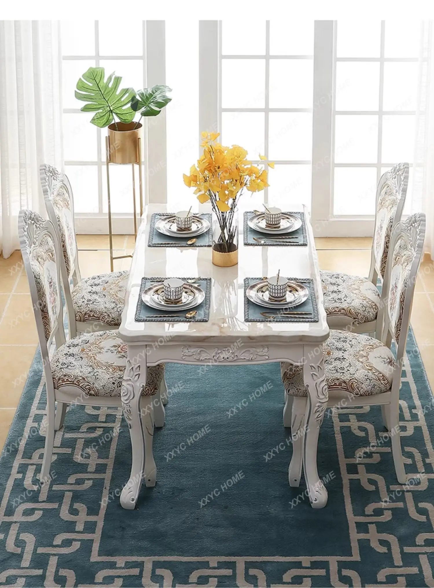 Unique Modern Dining Table Kitchen Chairs Set Restaurant Dining Tables Designer Rectangular Muebles De Cocina Furniture