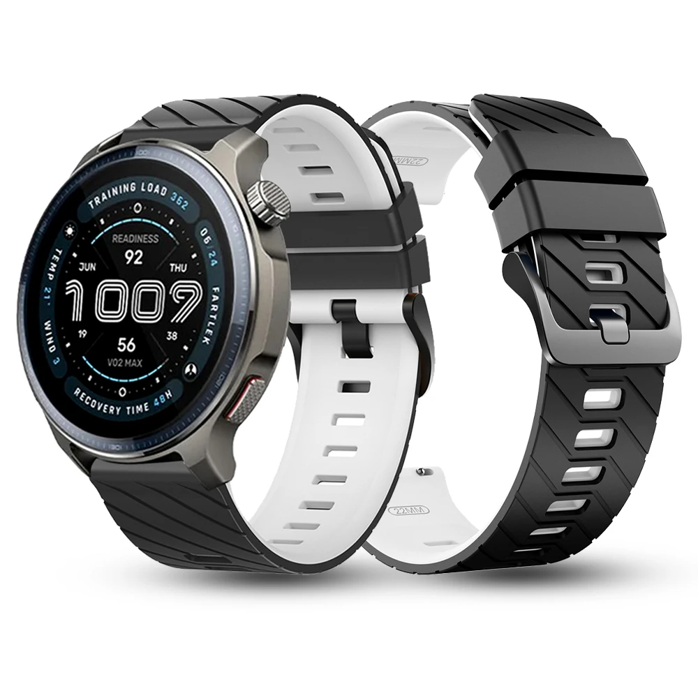 22 mm Silikonarmband für AMAZFIT BALANCE 2 BIP 6 5 GTR 4 3 2e Stratos 3 Cheetah Pro. Ersetzen Sie das Sportband für Huawei Watch GT 6 Pro