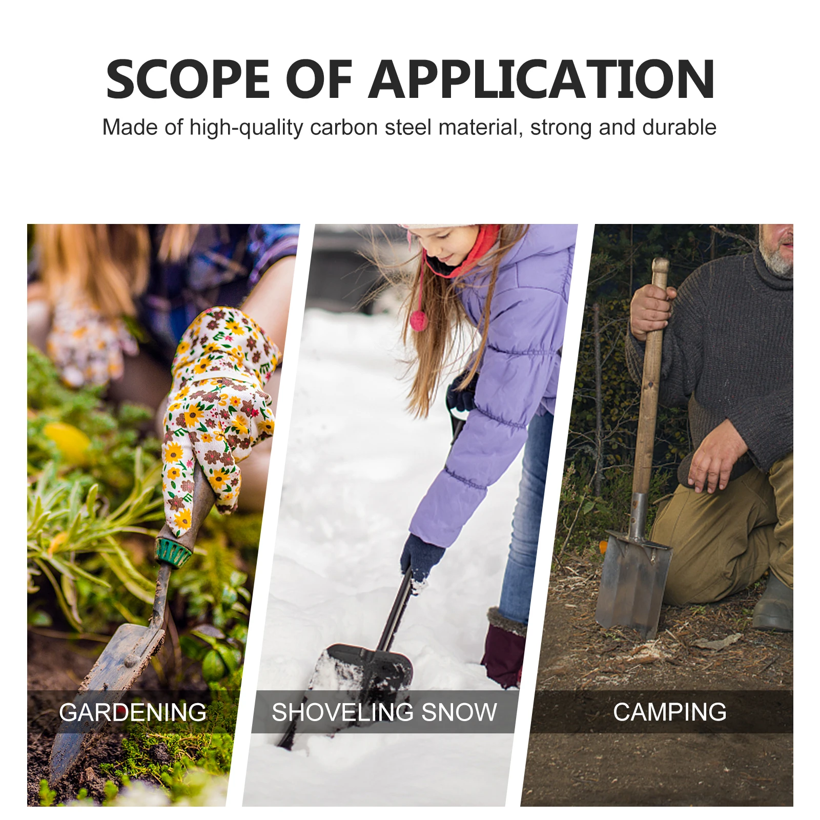 

1Set Stainless Steel Folding Snow Shovel Outdoor Garden Shovel Lightweight Durable Winter Snow Removal Tool Household Tool