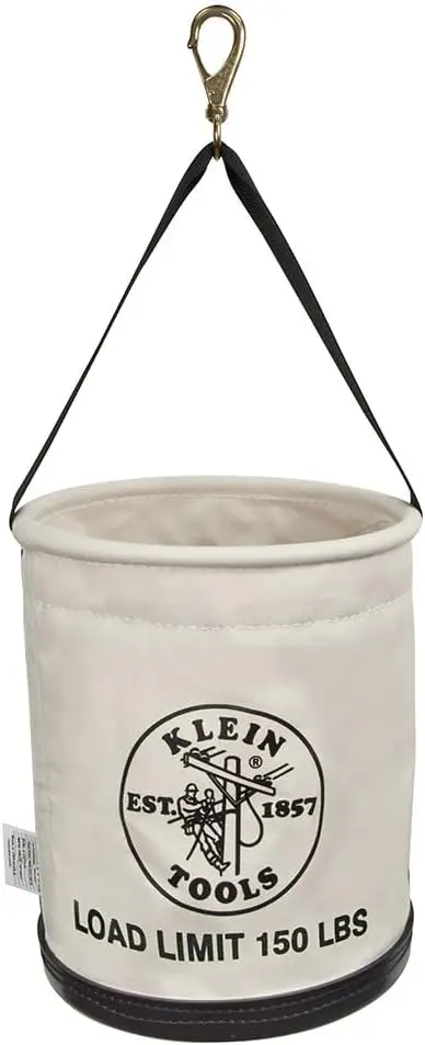 

All-Purpose Canvas Tool Bucket with Plastic Bottom, Drain Holes, 150-Pound Load Capacity