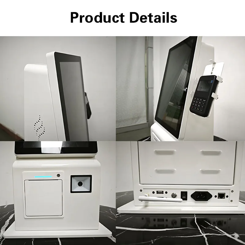 15.6inch Desktop Self-ordering Kiosk with Touch Screen Restaurant Cafe Android Multi-Payment Easy Operate QR Code NFC Payment
