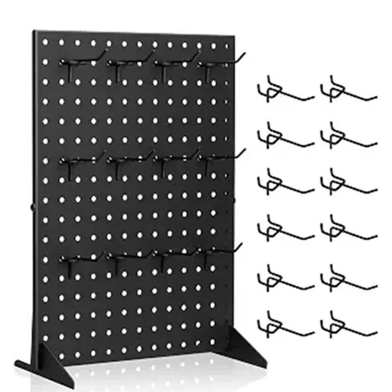 M11K-Pegboard Display Stand With 12 Peg Hooks Display Stands For Boutique, Stores, Vendors & Events