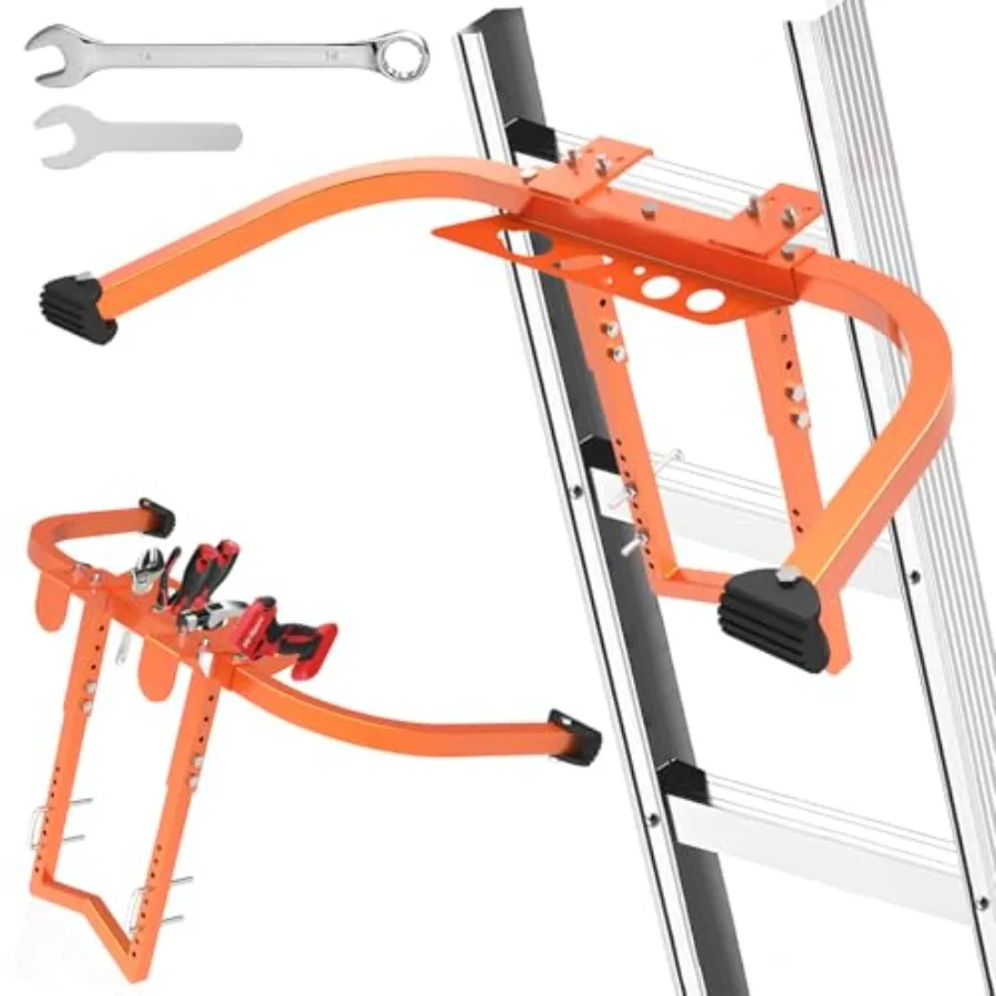 Heavy Duty Steel Wing Span/Wall Extension Accessory, Secure and Stable Ladder Standoff Arms for Roof Gutter with Anti-Slip Rubb