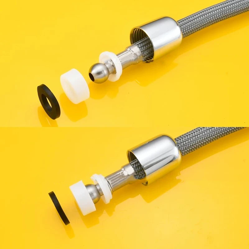 Pull Type Hose Universal Joint Rotating Ball Head White Tube Core Gasket Accessory Kitchen Basin Expansion Pipe 1/2
