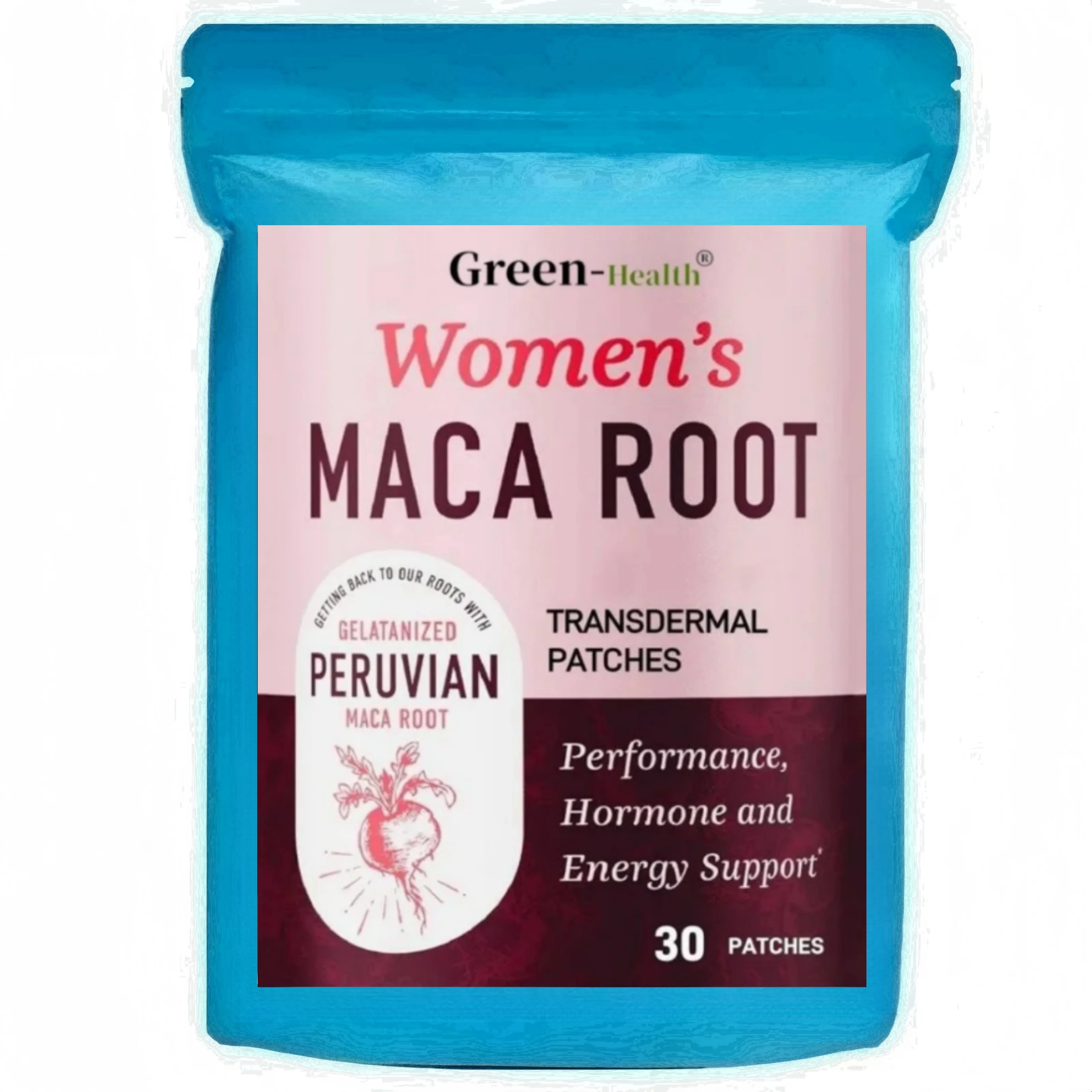 30 Patches Womens Maca Root Transdermal Patches Support Energy, Hormone Balance, & Menopause