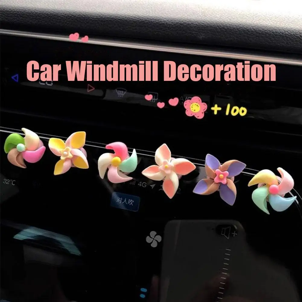 Car Small Windmill Rotating Top Creative Ornaments Car Ornaments The Car Ladies In Center Console Cute Accessories Accessor H1M4