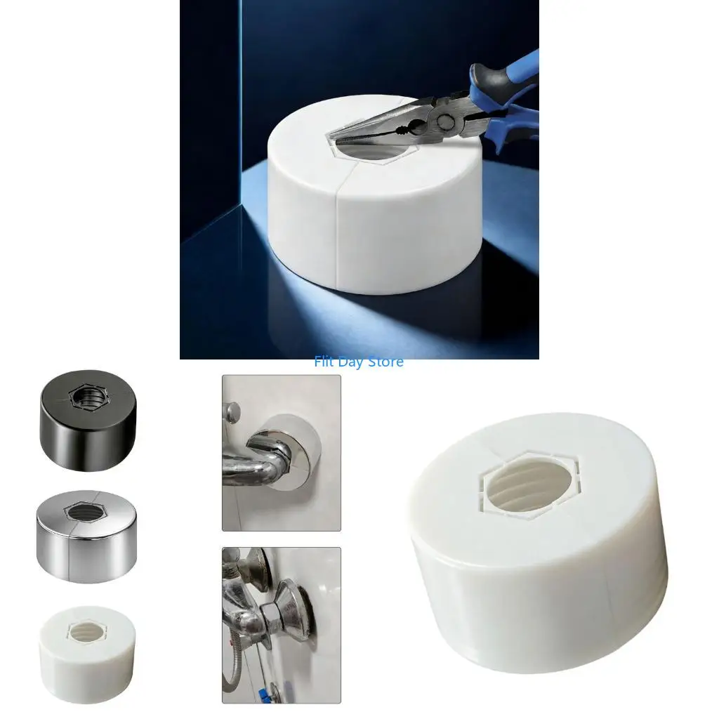 F92C Bathroom Shower Faucet Decorative Cover Light Weight Faucet Plumbing Pipe Cover Fit Most Pipe Without Removal