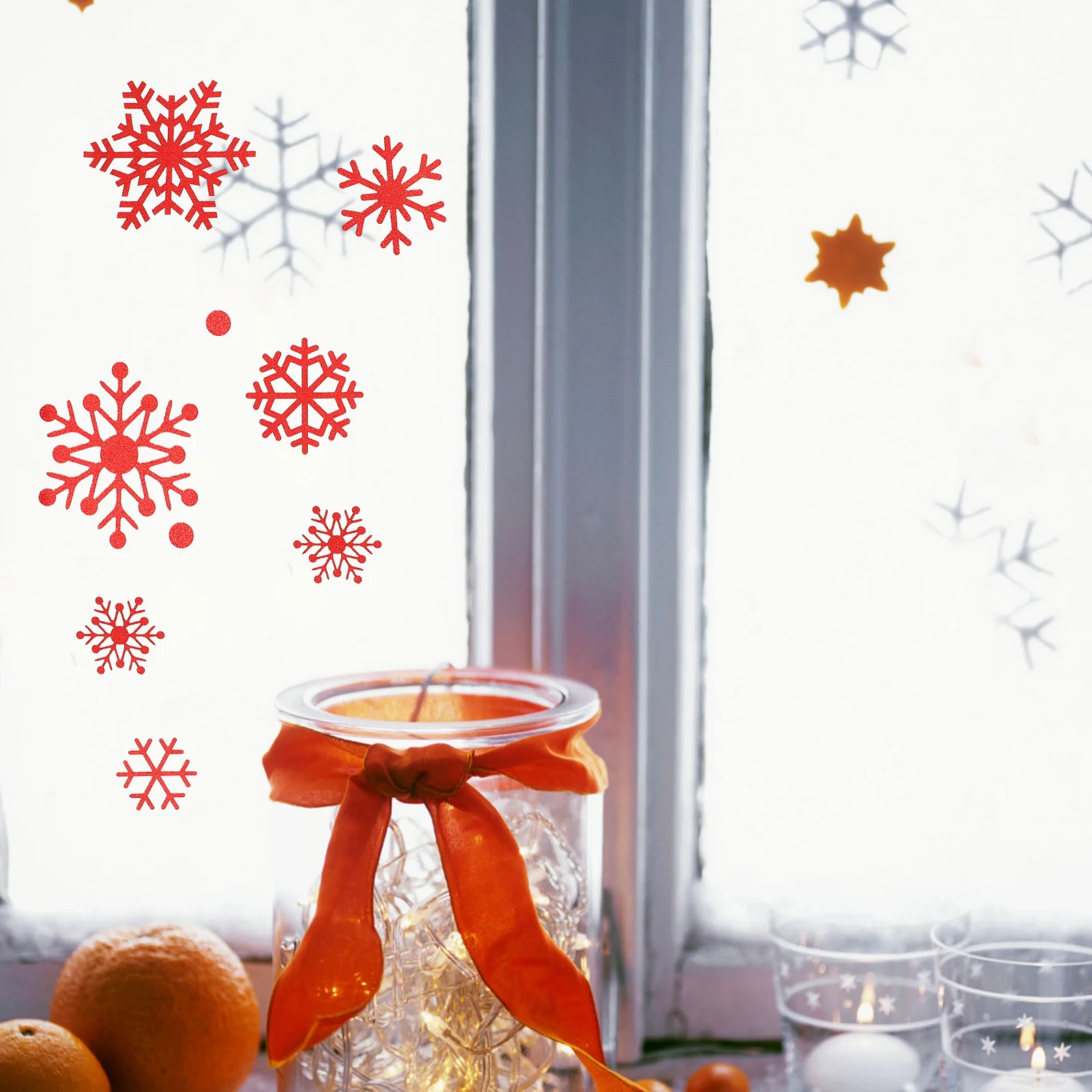 1 Sheet Christmas Theme Snowflake PVC Sticker Removable Self-Adhesive Window Decoration Holiday Wall Sticker Xmas Decals