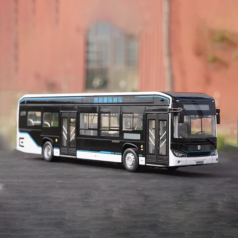 Diecast 1:43 Scale Geely C12E Bus Alloy Car Model Finished Product Simulation Toy Collection Gift Static Model Display