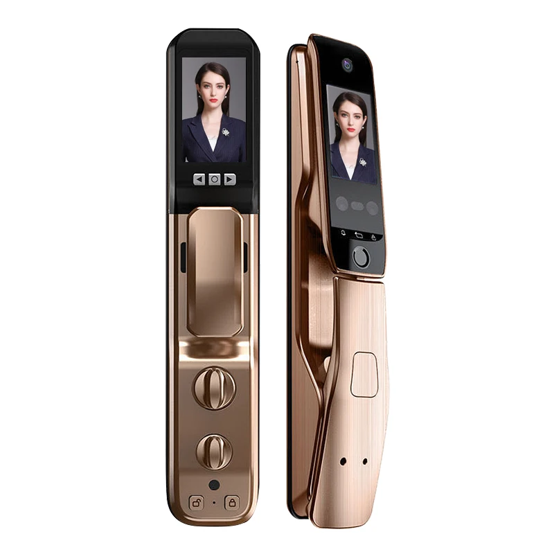 Tuya face recognition lock with remote control multi-language switch fingerprint lock with camera and intercom function