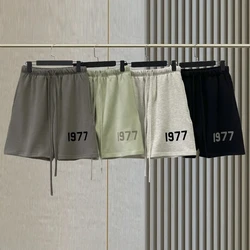 Shorts Men's and Women's 1977 Contton Casual Quarter Pants Basketball Sports Gym Loose High Street Cargo Short Hombre