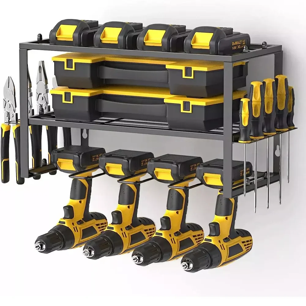 

3/4 слоя стеллаж для хранения электроинструментов настенное оборудование отвертка тиски полка для электрической дрели гаечный ключ держатель для хранения отверток