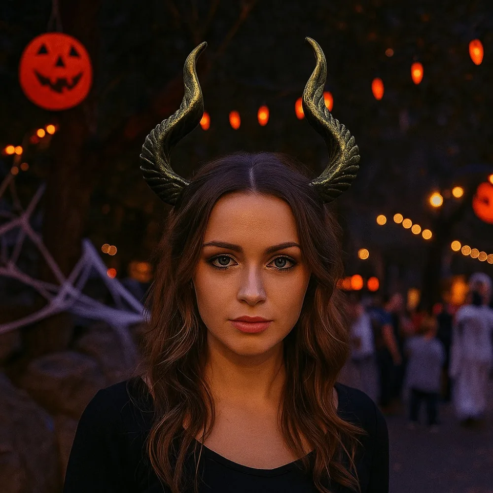 

Ox Horn Halloween Horns Headband PU Halloween Headwear Cosplay Hairband Dark Series Halloween Hair Hoop Stage Performance Props