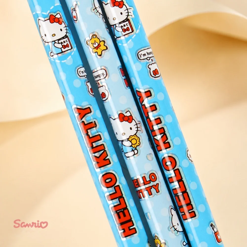 Genuine Sanrio Hello Kitty Cute Wooden Pencils 12pcs Set for Women Students School Supplies Stationery Writing Gifts HB Lead view 4