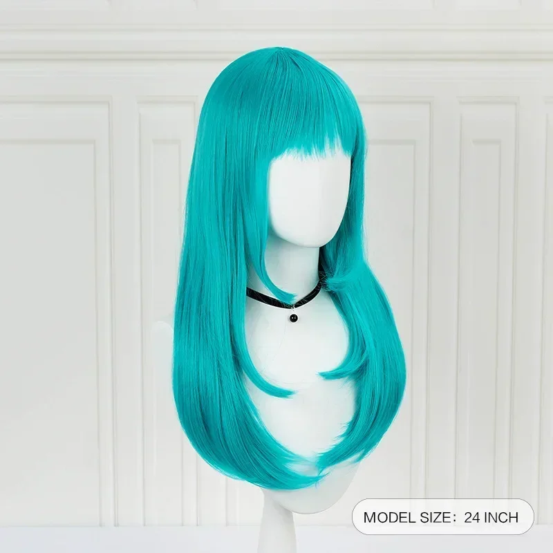 Anime Bulma/Buruma Cosplay Wig Green Curly Synthetic Halloween Costume Party Wigs Natural Heat Resistant Wig