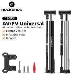 ROCKBROS-bomba de aire portátil para bicicleta, inflador con manómetro AV FV Schrader Presta, válvula, accesorios de ciclismo, 120Psi