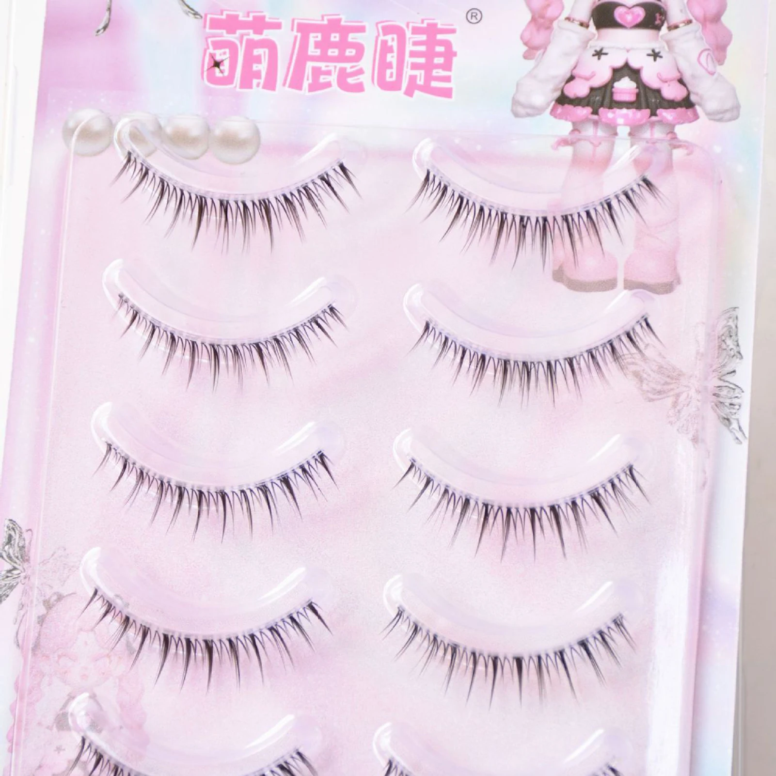 Korean Girl Group Eyelash Extensions Natural Short Cat Eyes Manga Wispy Fake Lashes 7-9mm Lightweight False Eyelashes 5 Pairs view 5