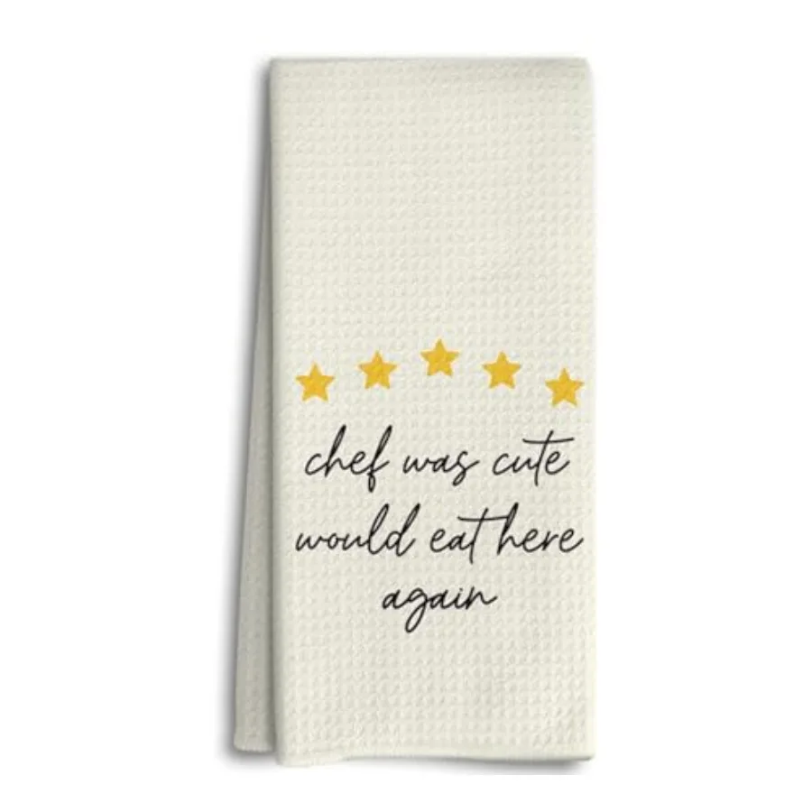 ستأكل مناشف المطبخ المضحكة للطهاة هنا مرة أخرى، ملابس مطبخ من البوليستر مطبوعة بأحرف بيضاء #1