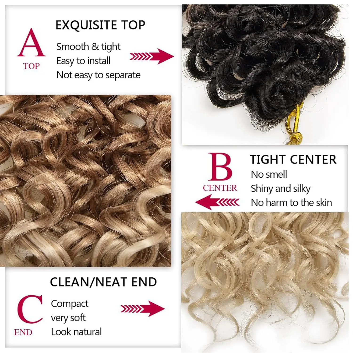 Krullend gehaakt haar GoGo Curl gehaakt haar voor zwarte vrouwen Deep Wave vlechthaar, synthetische Boheemse gehaakte vlecht watergolf