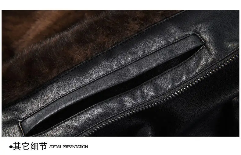 Hohe Qualität männer Casual Faux Leder Ente Unten Jacken Winter Streetwear Warme Puffer Mäntel Verdicken Pelz Kragen Tops Unten Parkas – Detail 21