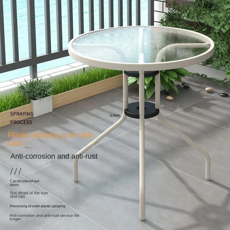 Outdoor Table and Chair Combination Outdoor Courtyard Outdoor Balcony Dining Chair Table Milk Tea Shop Leisure Area Outside