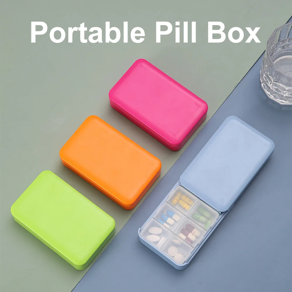 Daily Pill Case Organizer 6 Compartment Pill Box Drug Medicine Case Portable Travel Container for Vitamin Medicine Pastillero