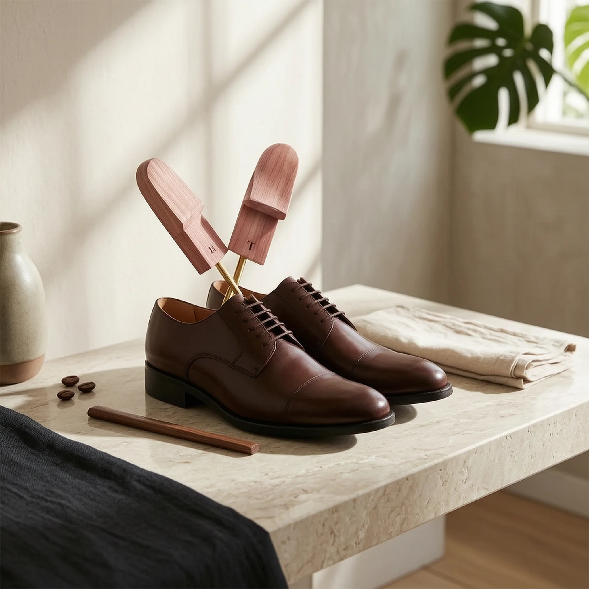 Cedar Shoe Tree Natural Shoe Tree with Spring Shaper Easy to Use Heavy-Duty for Professionals, Closet Storage, Travel Packing