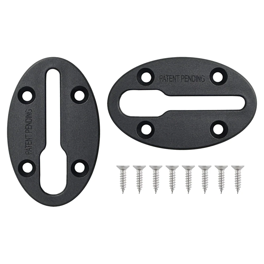 

2 шт. направляющие для каяка для крепления или соединения стойки для удочки, GPS-кронштейн с 8 винтами, черный нейлон для надувной лодки каяка