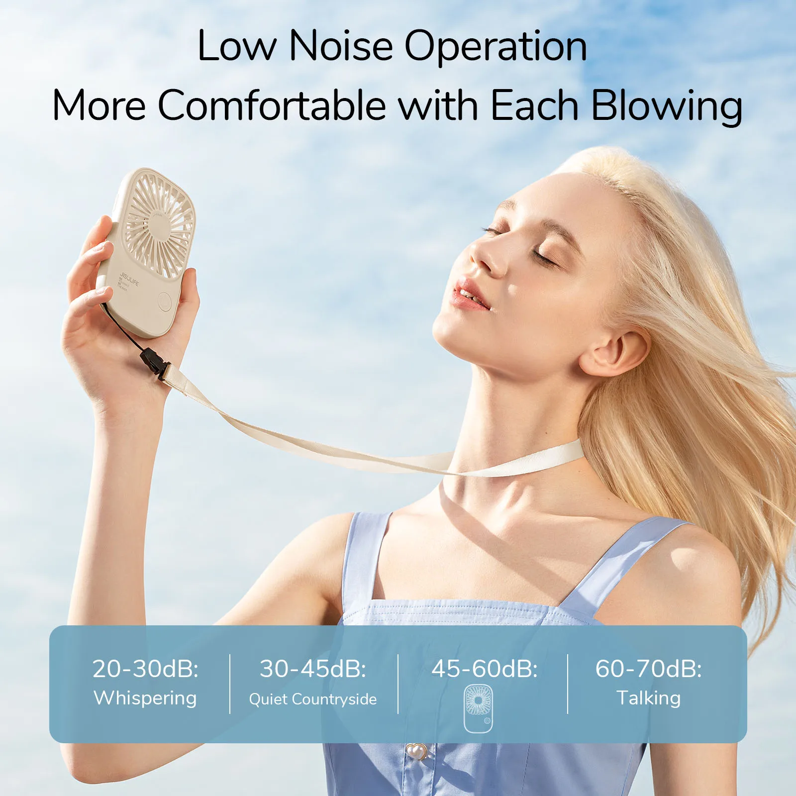 JISULIFE Mini ventilatore portatile Ventilatore portatile, Piccolo ventilatore da scrivania con staffa, Ventilatori per ciglia ricaricabili tramite USB, Ventilatore per trucco ciglia